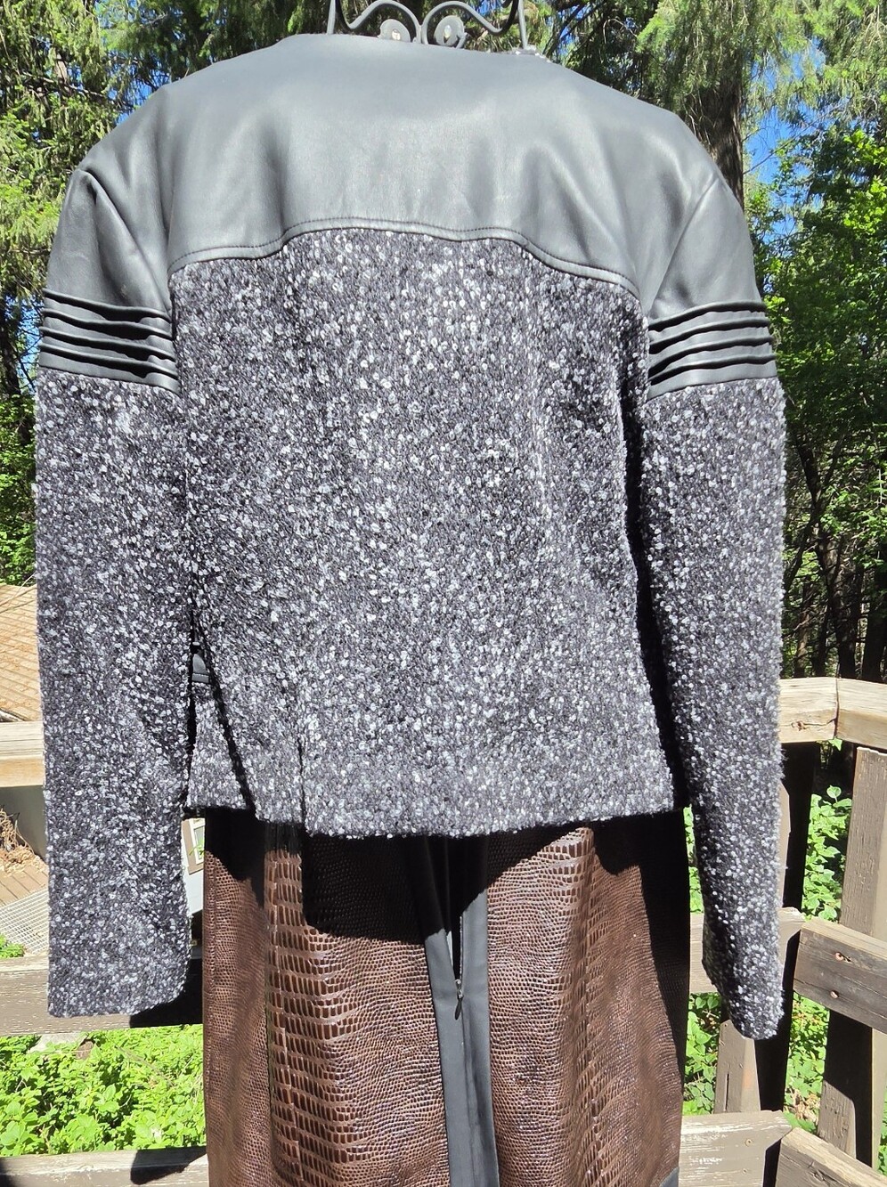 Mark Tweet Faux Leater Moto Work/night Life Jacket SzL - Picture 6 of 7